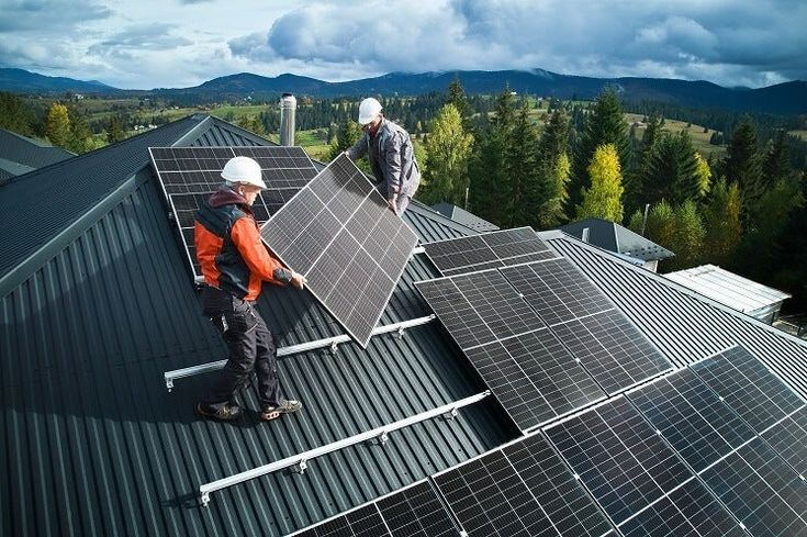 solar panels installing