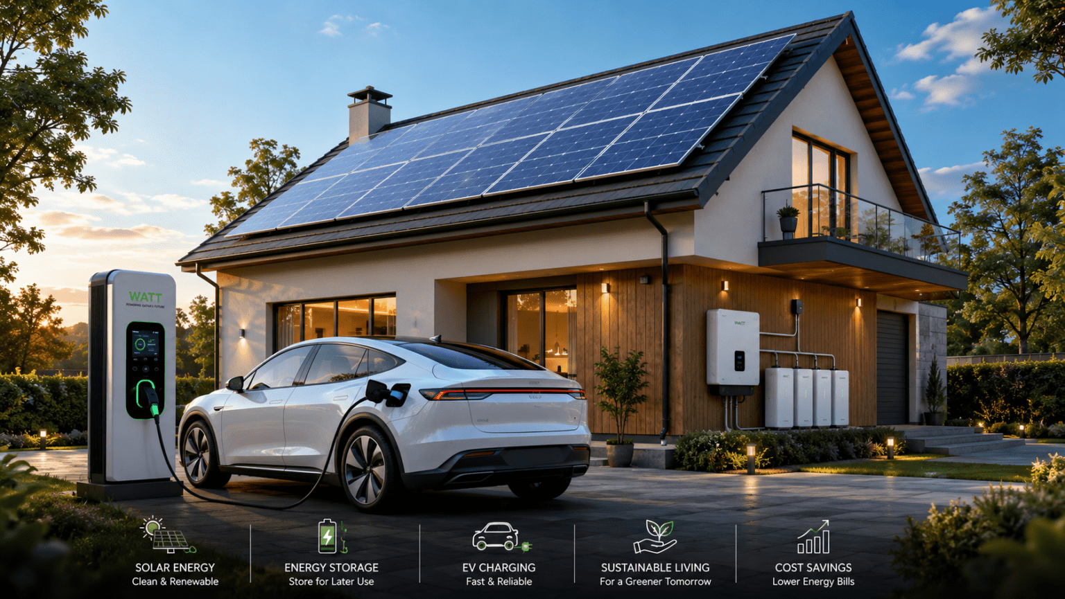 solar panels and ev charger